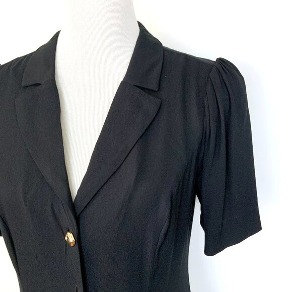 REFORMATION Wilde Puff-Sleeve Button-Front Midi Dress Goth Witchy Sz 8 - Picture 4 of 16